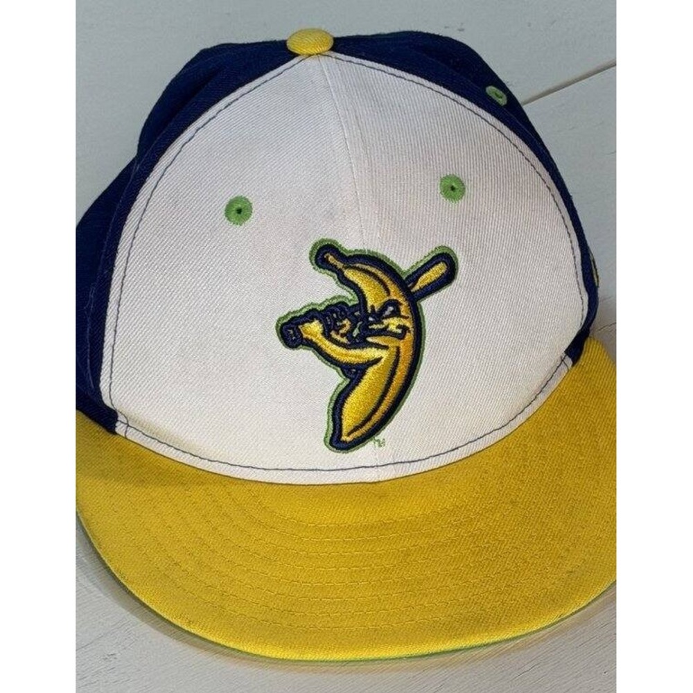 New Era 59Fifty Swinging Bat Fitted Hat Cap Size 6 7/8 Savannah Bananas Blue